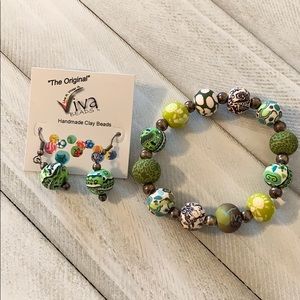 Viva Beads Bracelet and Earrings NWT